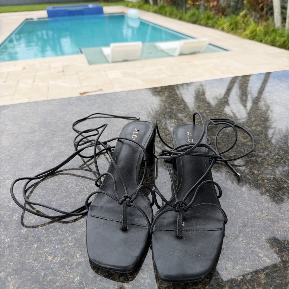 ALDO Black Strappy Heels